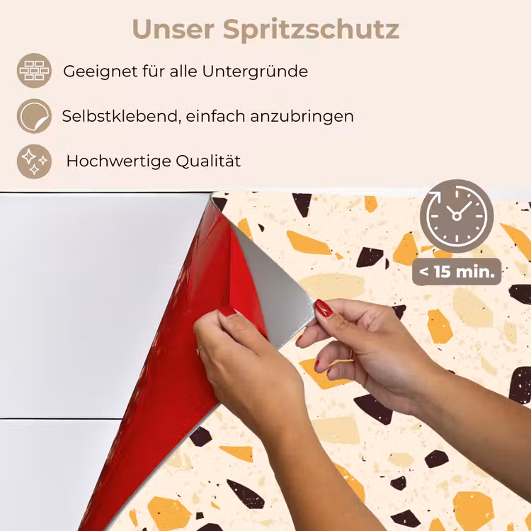 Spritzschutz Küche - Terrazzo - Muster - Gelb - — 4
