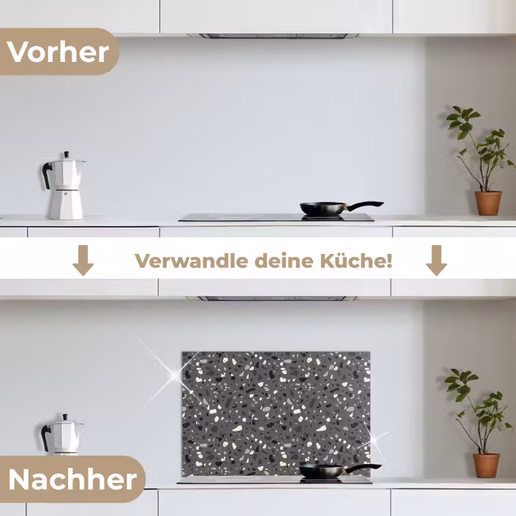 Spritzschutz Küche - Terrazzo - Muster - Grau — 7