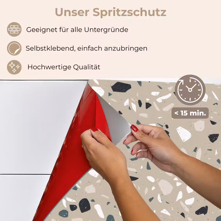 Spritzschutz Küche - Terrazzo - Muster - Grün — 4