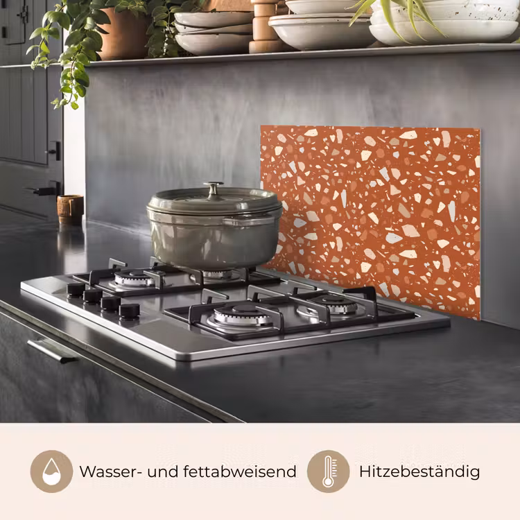 Spritzschutz Küche - Terrazzo - Muster - Lehm — 2