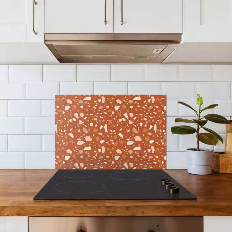 Spritzschutz Küche - Terrazzo - Muster - Lehm — 3