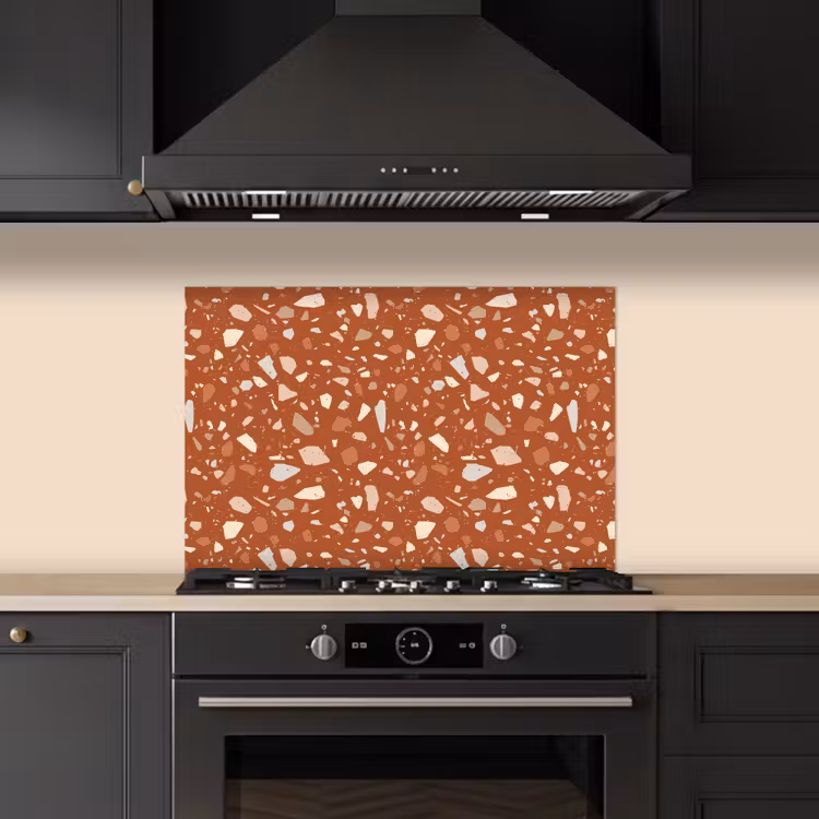 Spritzschutz Küche - Terrazzo - Muster - Lehm — 5