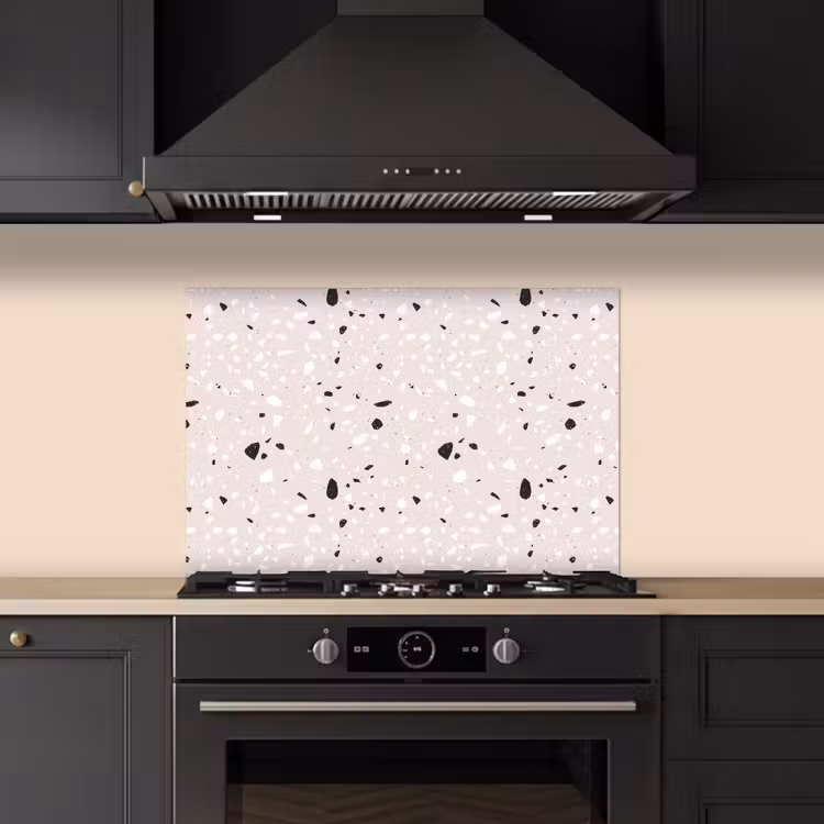 Spritzschutz Küche - Terrazzo - Muster - Weich - Schwarz - Weiß — 5