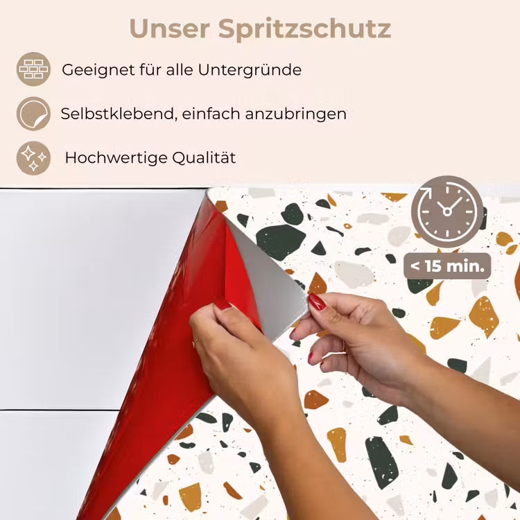 Spritzschutz Küche - Terrazzo - Muster - Weiß - Terra — 4