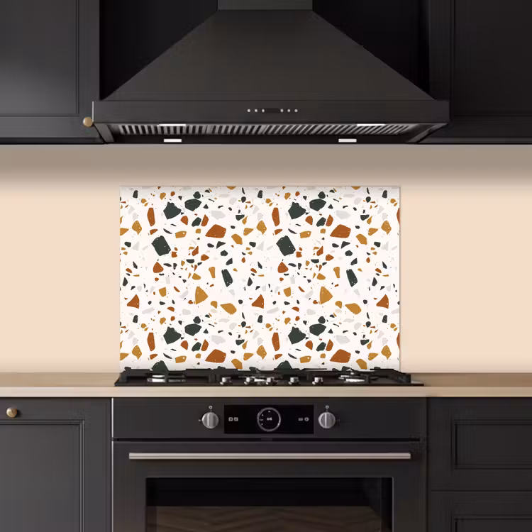 Spritzschutz Küche - Terrazzo - Muster - Weiß - Terra — 5