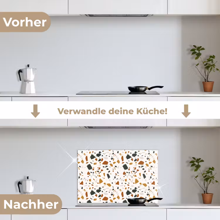 Spritzschutz Küche - Terrazzo - Muster - Weiß - Terra — 7