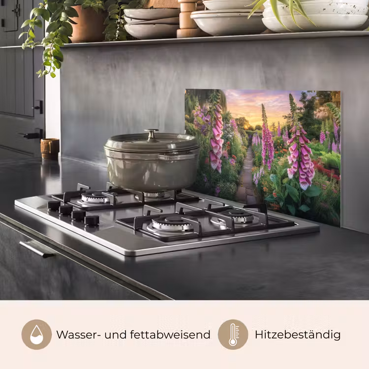Spritzschutz Küche - Fingerhut - Blumen - Garten — 2