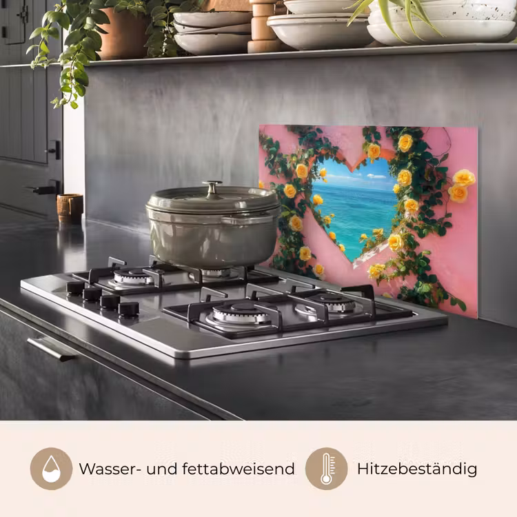 Spritzschutz Küche - Herz - Meer - Wand — 2