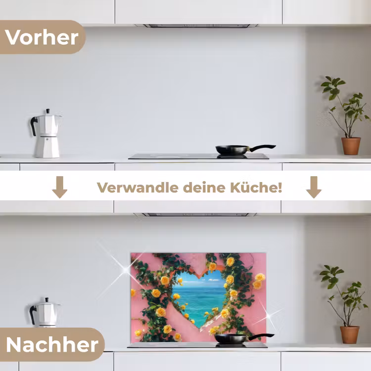 Spritzschutz Küche - Herz - Meer - Wand — 7