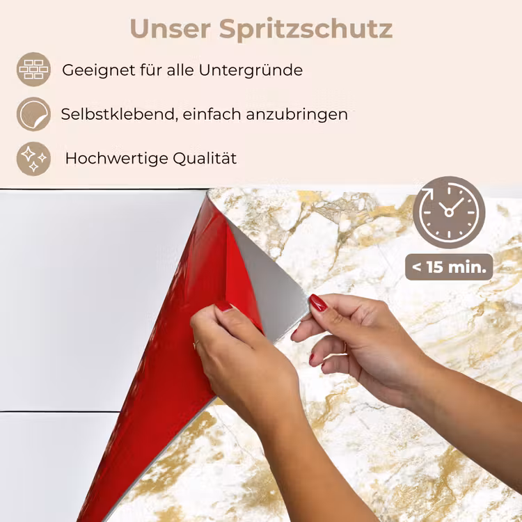 Spritzschutz Küche - Marmor - Gold - Strukturiert — 4