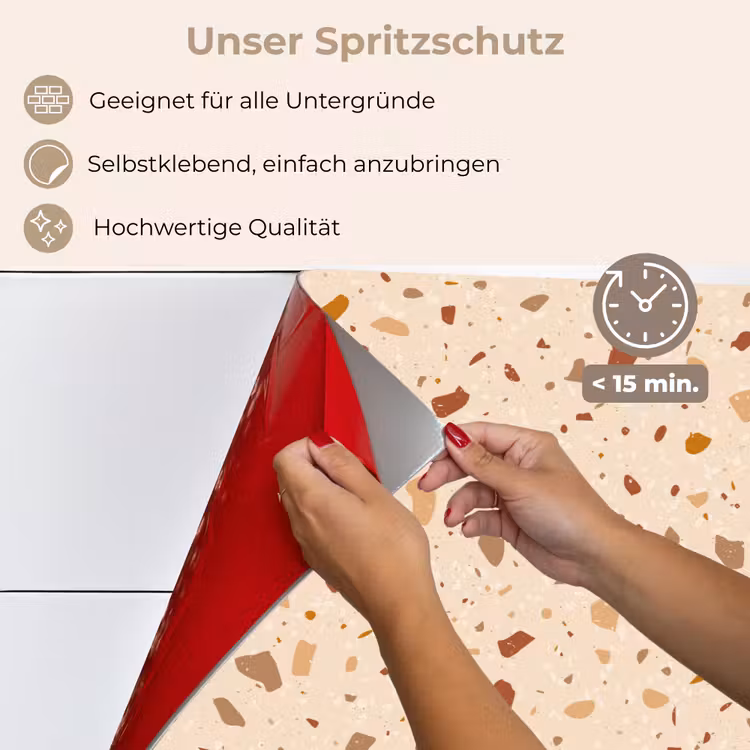 Spritzschutz Küche - Terrazzo - Muster - Bunt - Stein — 4