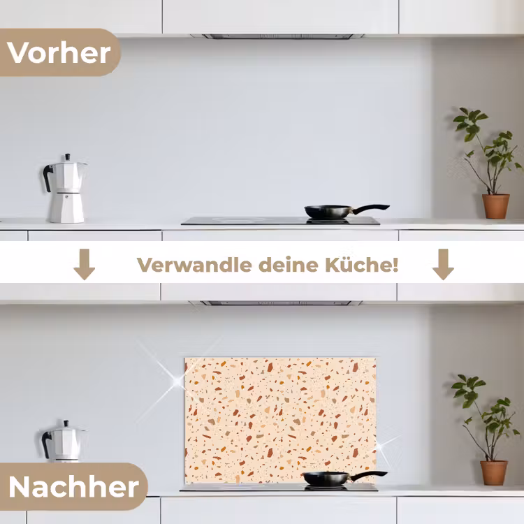 Spritzschutz Küche - Terrazzo - Muster - Bunt - Stein — 7