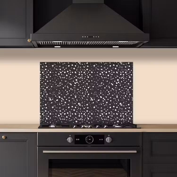 Spritzschutz Küche - Terrazzo - Muster - Schwarz - Weiß — 5