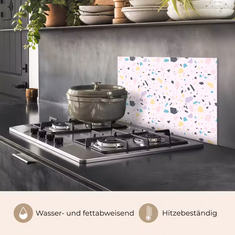 Spritzschutz Küche - Terrazzo - Muster - Weich - Bonbon — 2