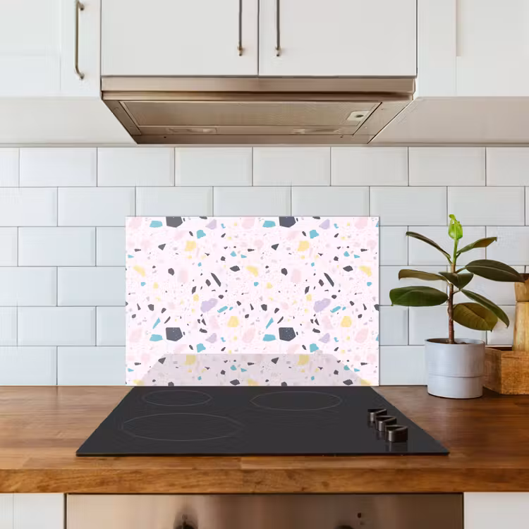 Spritzschutz Küche - Terrazzo - Muster - Weich - Bonbon — 3