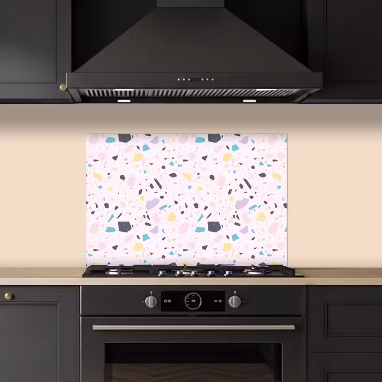 Spritzschutz Küche - Terrazzo - Muster - Weich - Bonbon — 5