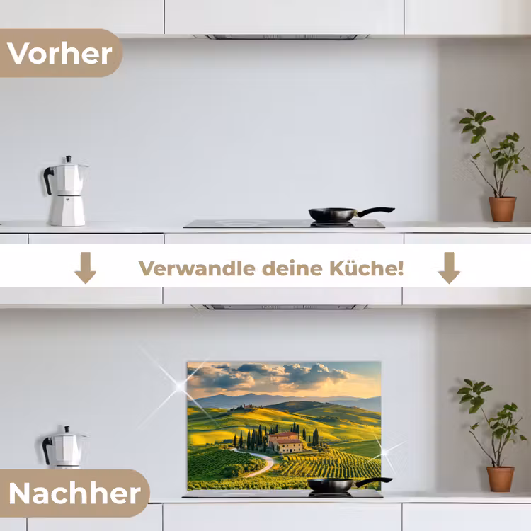 Spritzschutz Küche - Toskana - Landschaft - Weinberge — 7