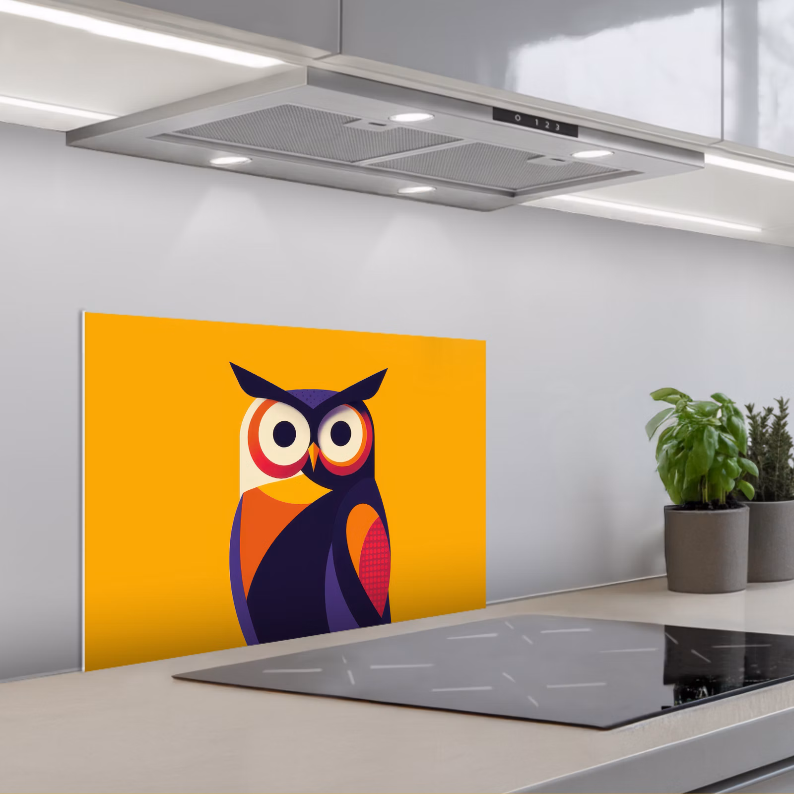 Spritzschutz Küche - Eule - Grafik - Bunt - Augen — 1