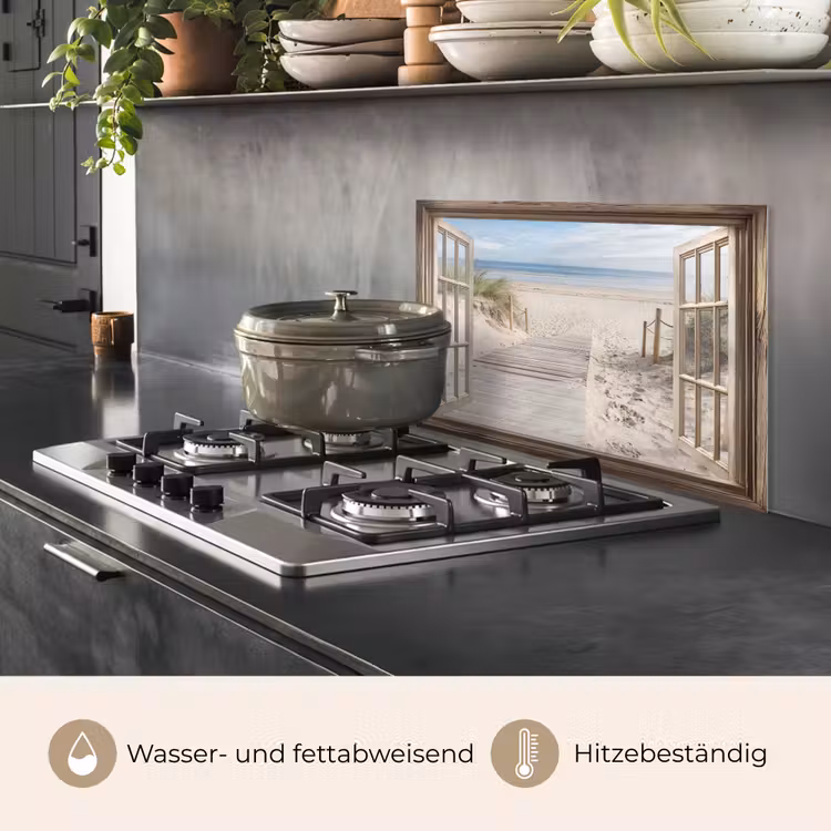 Spritzschutz Küche - Durchblick - Strand - Dünen - Weg - Landschaft — 2