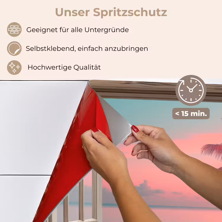 Spritzschutz Küche - Durchblick - Strand - Palme - Tropisch — 4
