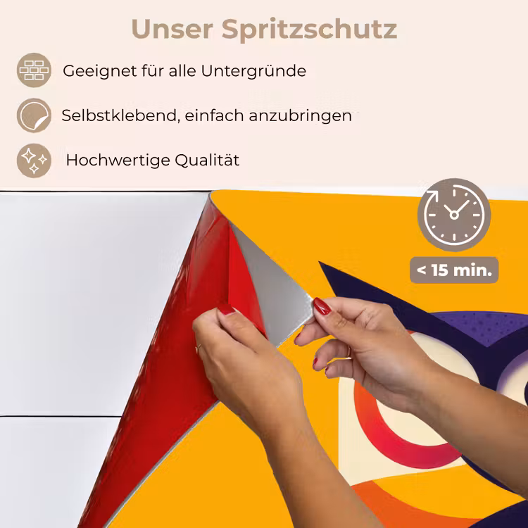 Spritzschutz Küche - Eule - Grafik - Bunt - Augen — 4