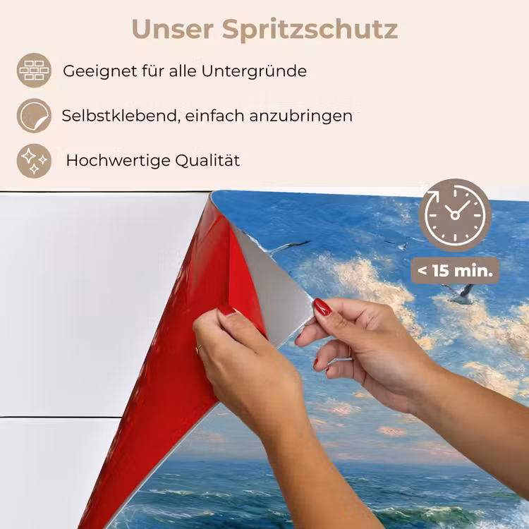 Spritzschutz Küche - Meer - Wellen - Felsen - Möwen — 4