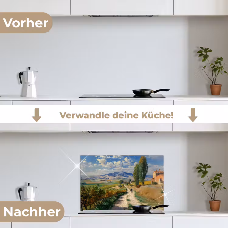 Spritzschutz Küche - Menschen - Wandern - Sandweg - Felder — 7