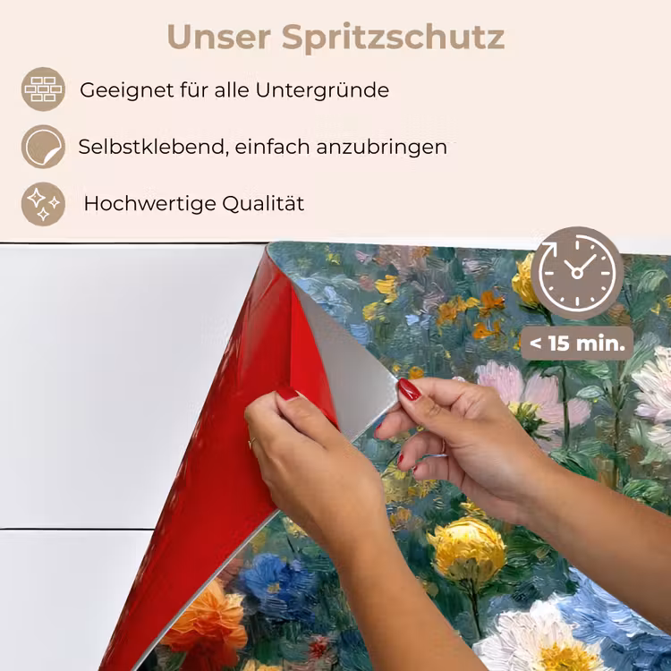 Spritzschutz Küche - Nahaufnahme - Feld - Blumen - Farbenfroh — 4