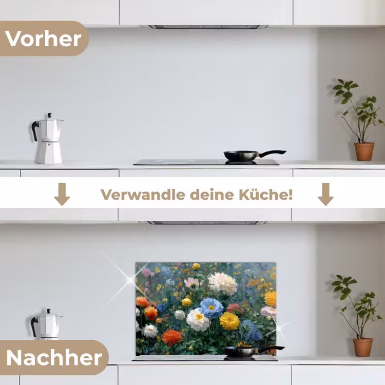 Spritzschutz Küche - Nahaufnahme - Feld - Blumen - Farbenfroh — 7
