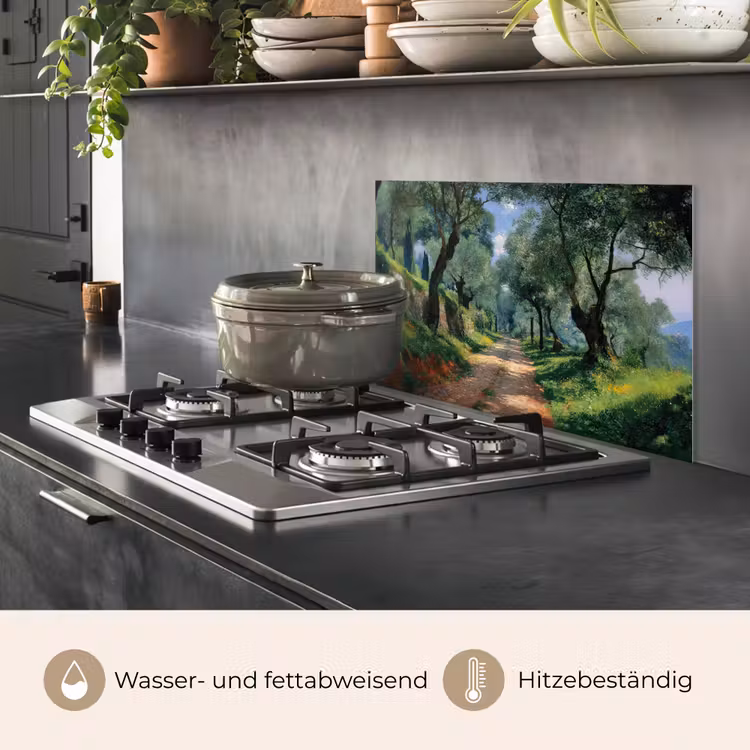 Spritzschutz Küche - Weg - Bäume - Schatten - — 2