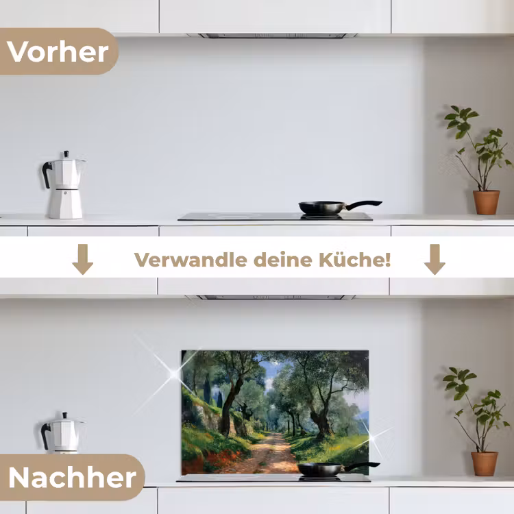Spritzschutz Küche - Weg - Bäume - Schatten - — 7