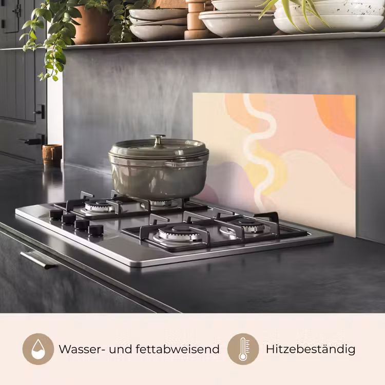 Spritzschutz Küche - Gewellte Formen - Abstrakt - Pastell — 2