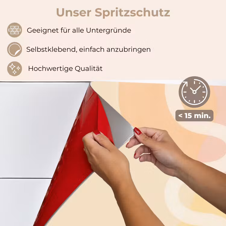 Spritzschutz Küche - Gewellte Formen - Abstrakt - Pastell — 4