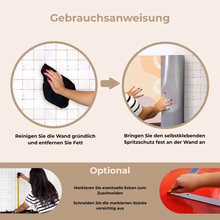 Spritzschutz Küche - Gewellte Formen - Abstrakt - Pastell — 6