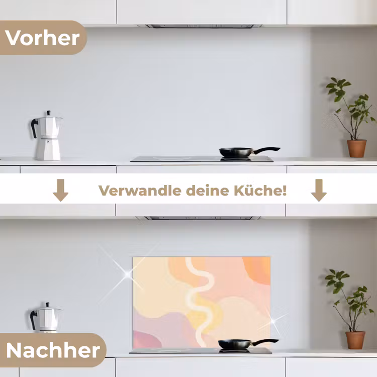 Spritzschutz Küche - Gewellte Formen - Abstrakt - Pastell — 7