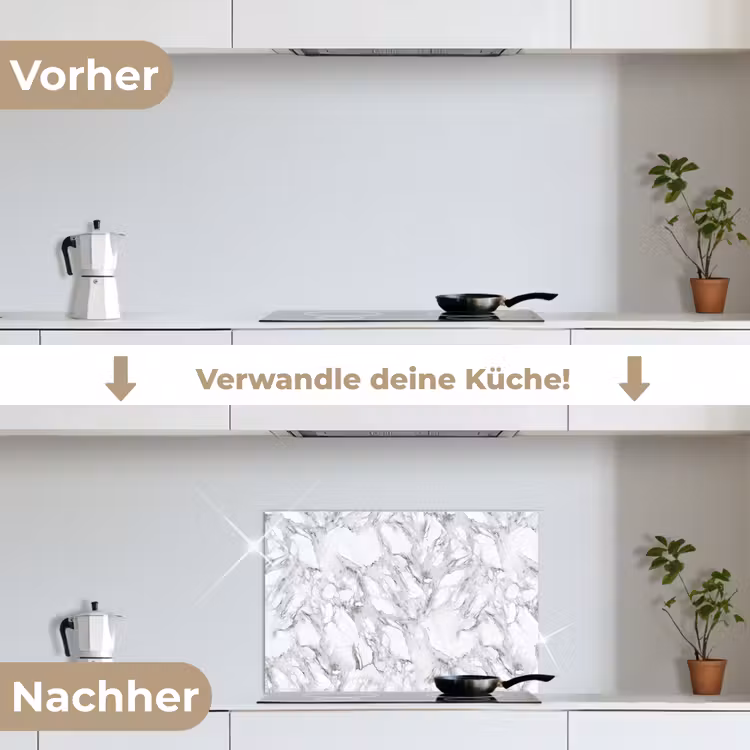 Spritzschutz Küche - Marmor - Geschichtet - Brechen - Graue Struktur — 7