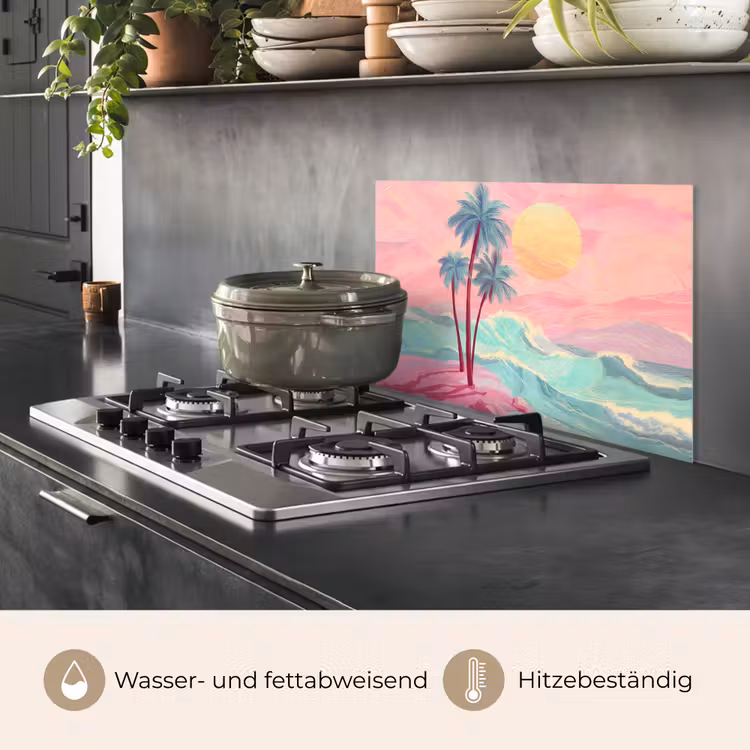 Spritzschutz Küche - Palmen - Wellen - Meer — 2