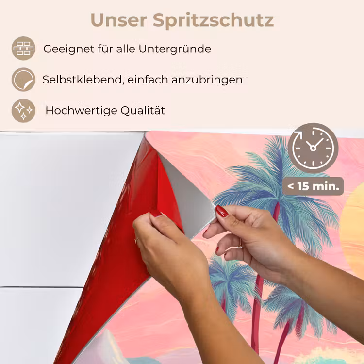 Spritzschutz Küche - Palmen - Wellen - Meer — 4