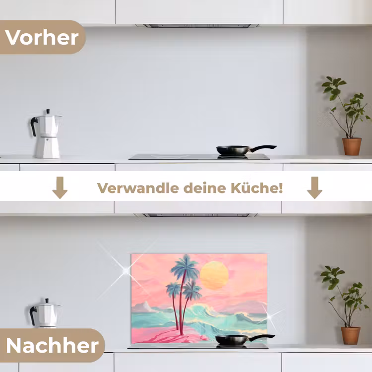 Spritzschutz Küche - Palmen - Wellen - Meer — 7