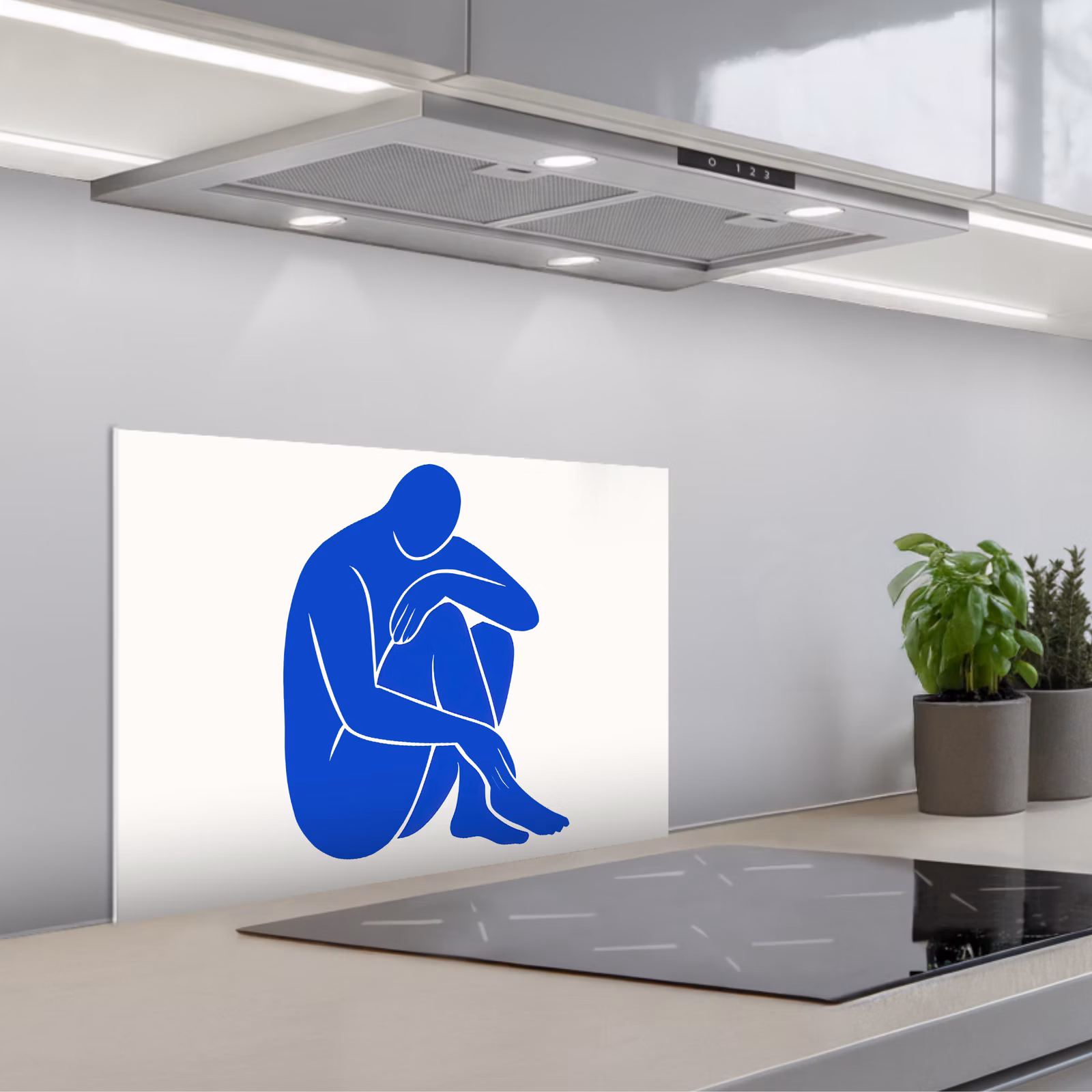 Spritzschutz Küche - Körper - Abstrakt - Blau — 1