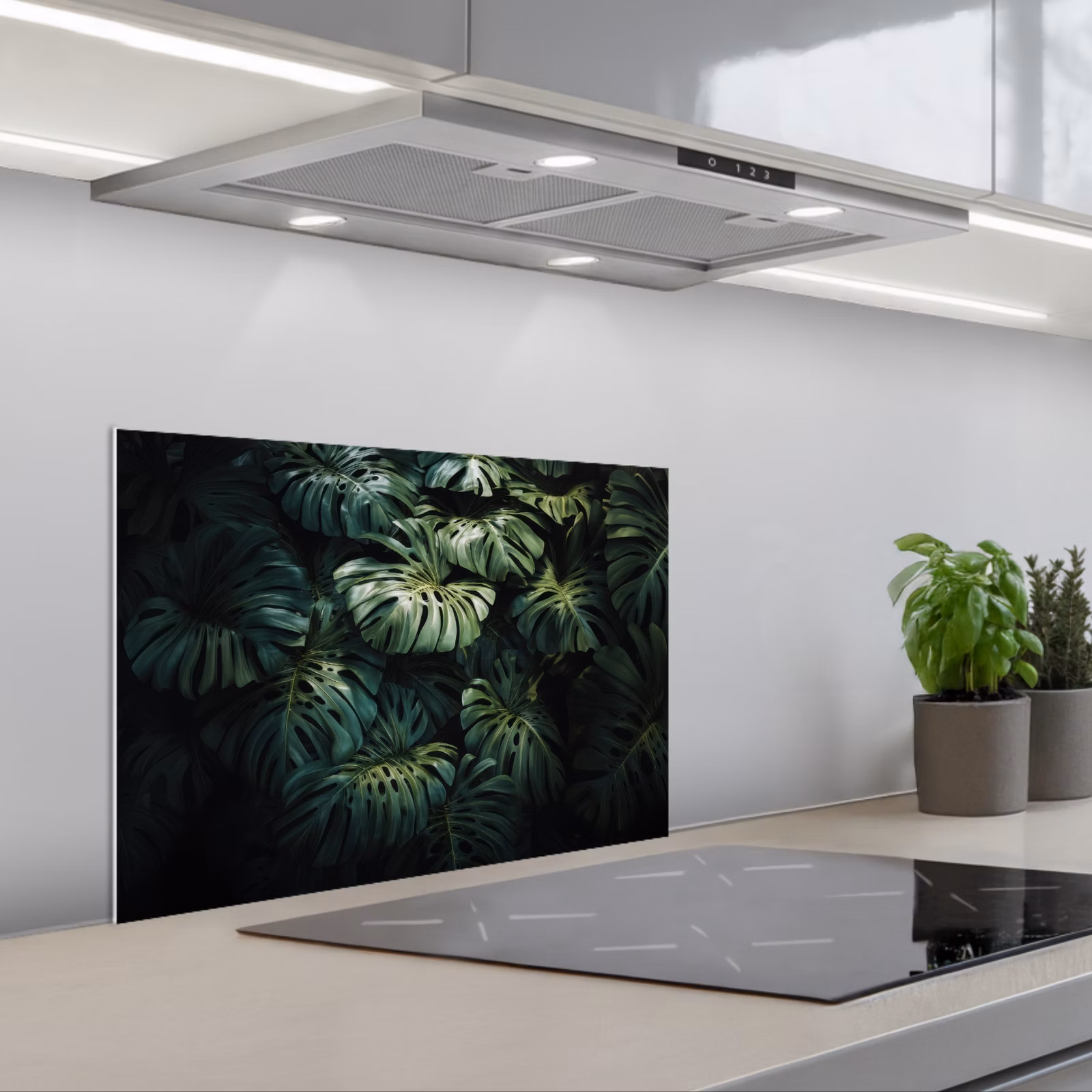 Spritzschutz Küche - Pflanze - Monstera - Licht — 1