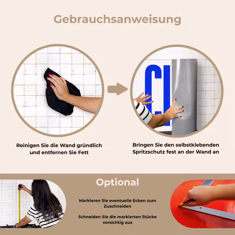 Spritzschutz Küche - Ciao - Großbuchstaben - Blau - Minimalistisch — 6