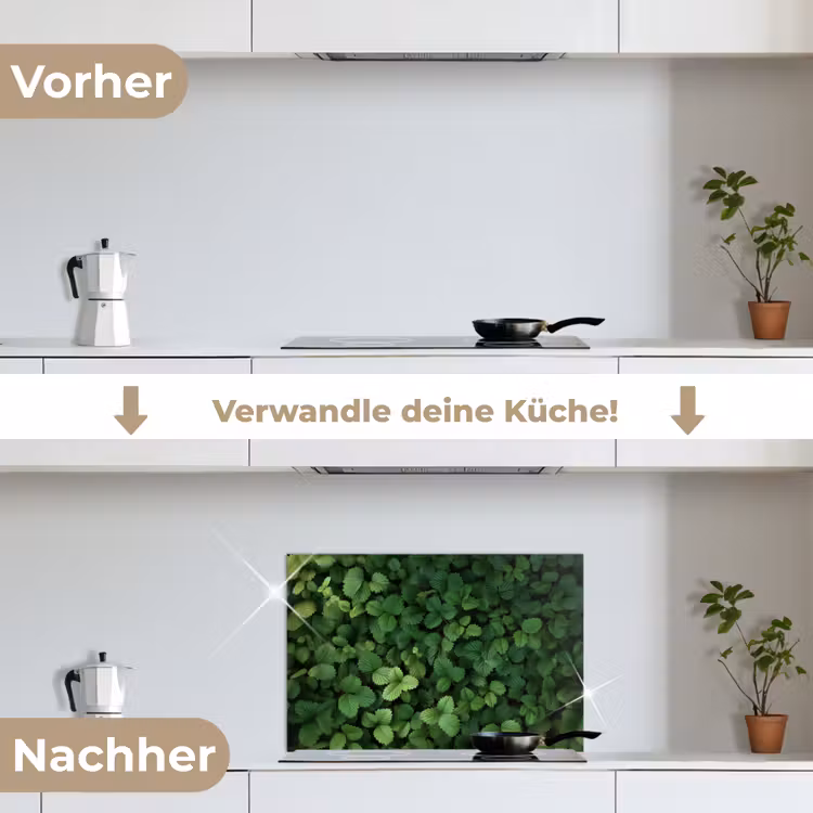 Spritzschutz Küche - Grün - Blatt - Gezackt - Sonnenlicht — 7