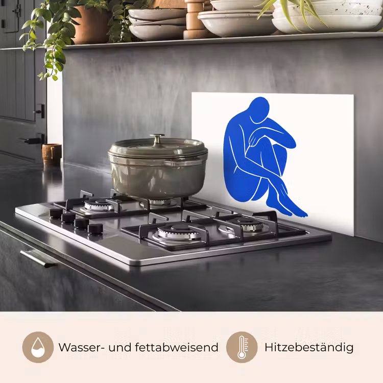 Spritzschutz Küche - Körper - Abstrakt - Blau — 2