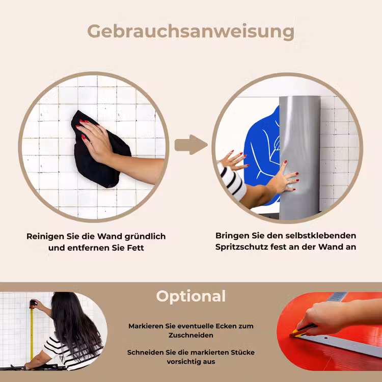 Spritzschutz Küche - Körper - Abstrakt - Blau — 6