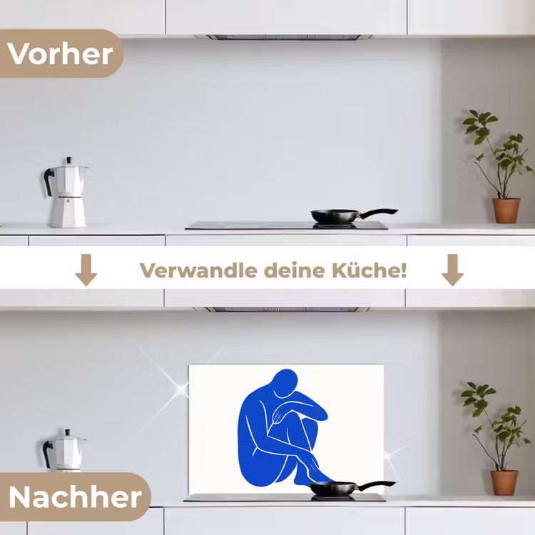 Spritzschutz Küche - Körper - Abstrakt - Blau — 7