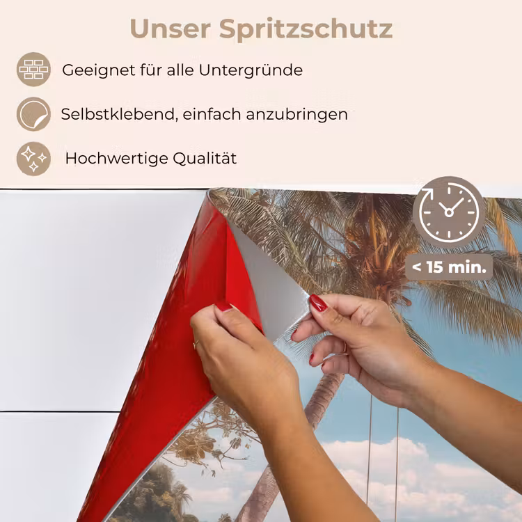 Spritzschutz Küche - Palme - Schaukel - Strand - Himmel — 4