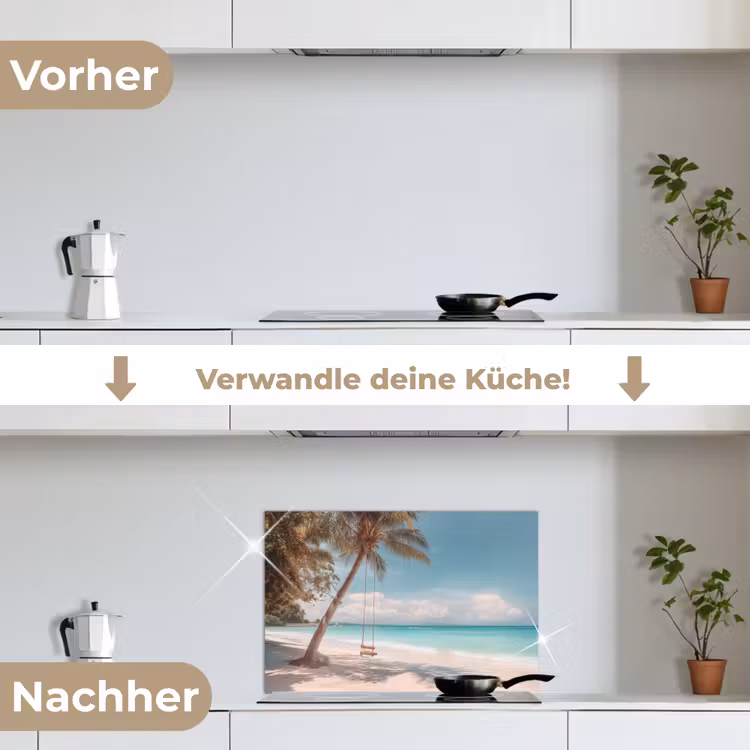 Spritzschutz Küche - Palme - Schaukel - Strand - Himmel — 7