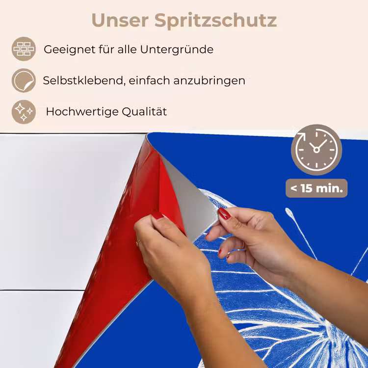 Spritzschutz Küche - Schmetterling - Weiß - Gepunktet — 4