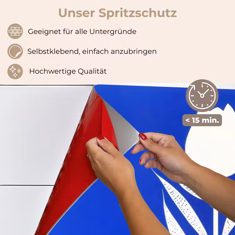 Spritzschutz Küche - Tulpe - Minimalistisch - Blätter - Weiß — 4